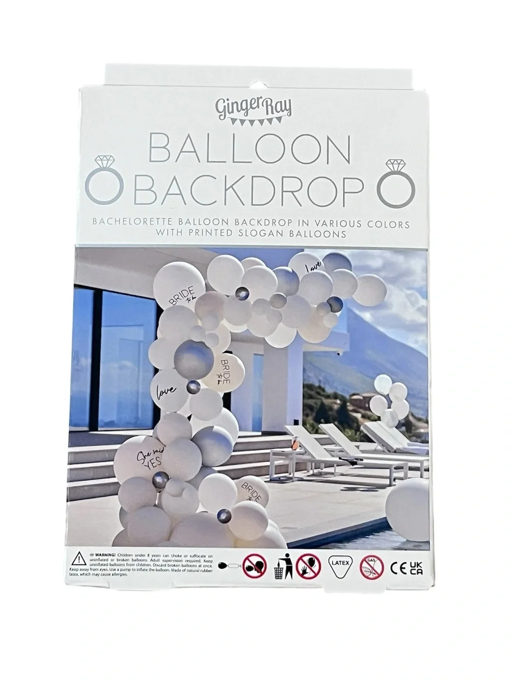 Ginger Ray Bride To Be Wedding Shower Bachelorette White Balloon Backdrop Decor